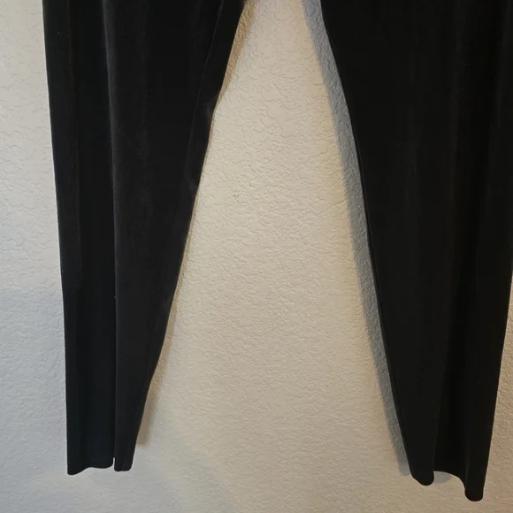 Eileen Fischer Stretch Velvet Knit Ankle Length Leggings Large Charcoal Gray - Picture 7 of 10